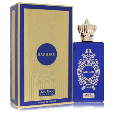 Anfar Saphiro Cologne bottle — oriental woody fragrance with citrus, bergamot, lavender, nutmeg, cedarwood and amber