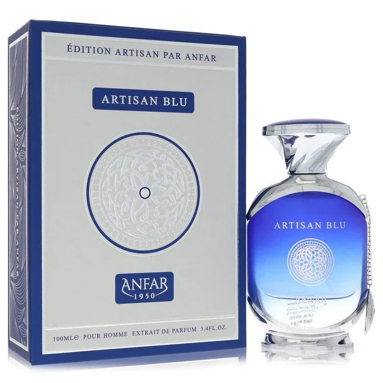 Artisan Blu perfume bottle and packaging on a white background
