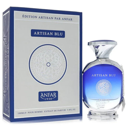 Artisan Blu perfume bottle and packaging on a white background