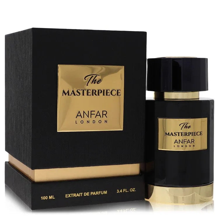 Anfar London 'The Masterpiece' perfume bottle and packaging on a white background