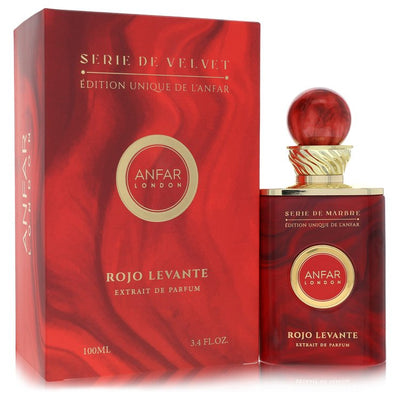 Anfar Serie Marbre Rojo Levante Eau de Parfum bottle — Woody Oriental perfume with saffron, cinnamon, rose, iris, and sandalwood notes  