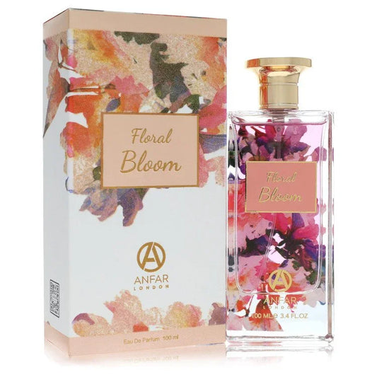 Anfar London 'Floral Bloom' perfume bottle and packaging with floral design.