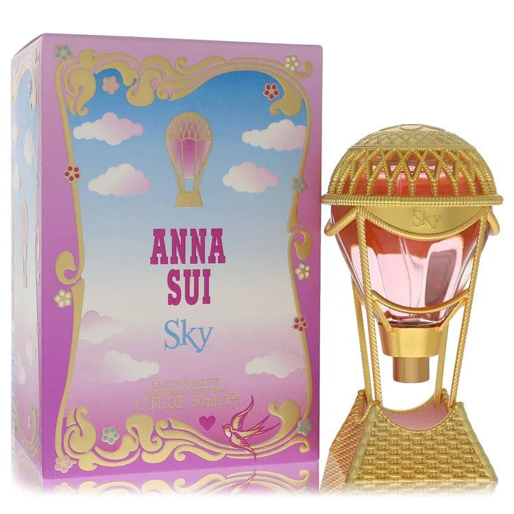 Anna Sui Sky perfume bottle and packaging with hot air balloon design