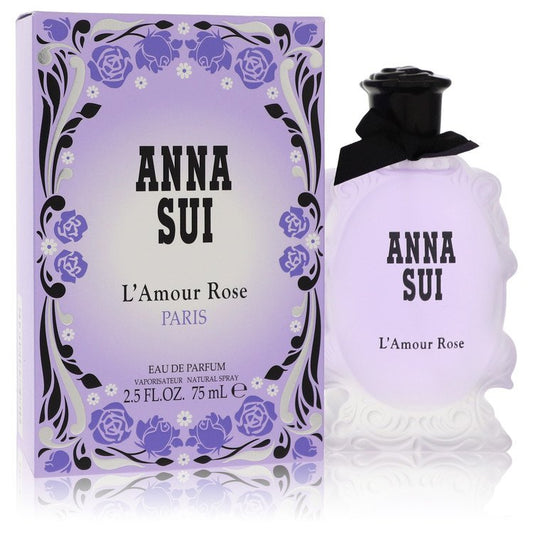 Anna Sui L'amour Rose bottle — whimsical floral fragrance with lemon, freesia, rose, and cedarwood notes.