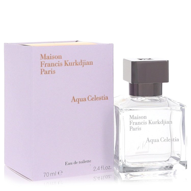 Maison Francis Kurkdjian Aqua Celestia perfume bottle and packaging on a white background