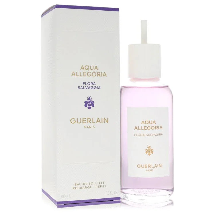 Guerlain Aqua Allegoria Flora Salvagga perfume bottle and packaging on a white background