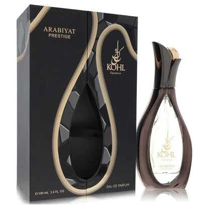 Kohl Arabiyat Prestige perfume bottle and packaging on a white background
