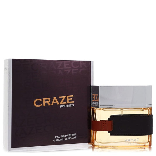 Armaf Craze Eau de Parfum bottle — oriental woody cologne for men with cumin, heliotrope, bergamot, almond, lavender, jasmine, sage, amber, vanilla, and sandalwood notes.