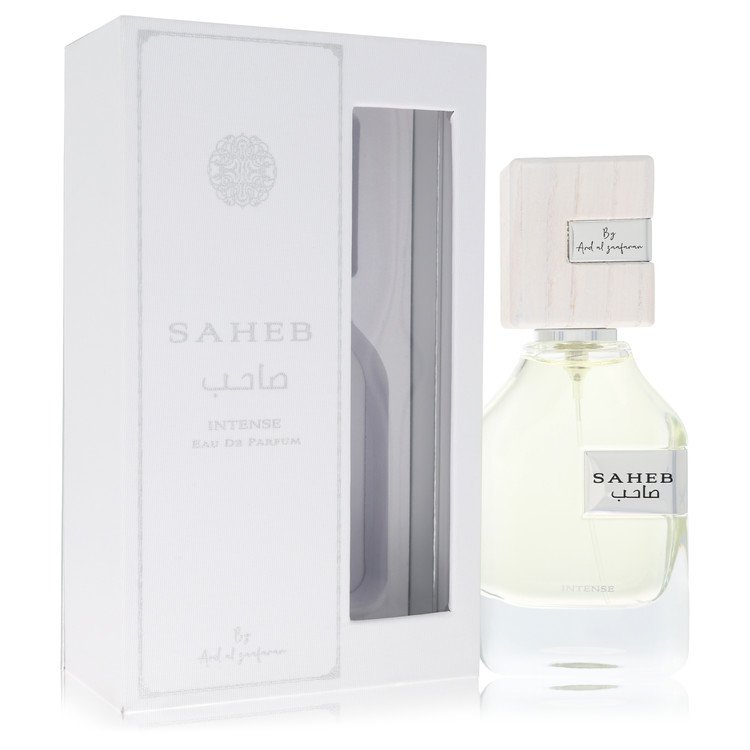 Ard Al Zaafaran Saheb Intense Eau de Parfum bottle — luxury masculine citrus aromatic fragrance featuring zesty citron, fresh ginger, and Chinese black tea notes