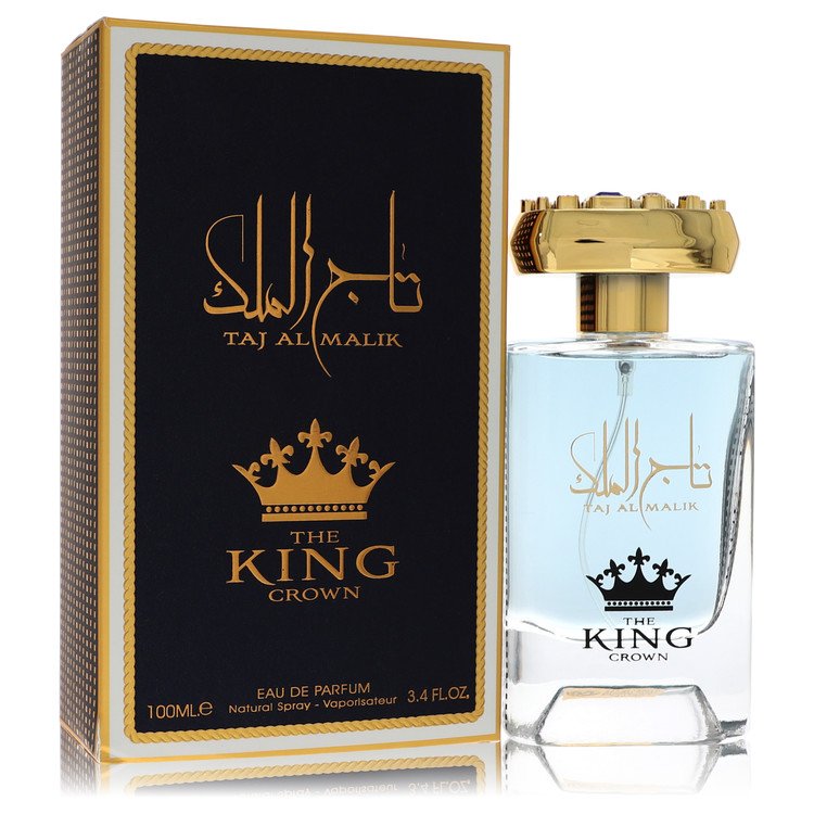 Ard Al Zaafaran Taj Al Malik Cologne bottle — woody aromatic fragrance with bergamot, cypress, lavender, geranium, juniper berries and cedarwood
