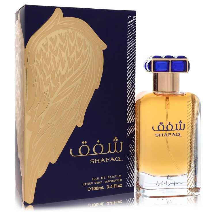 Ard Al Zaafaran Shafaq Eau de Parfum bottle — luxury feminine oriental floral fragrance featuring fresh peach, elegant rose, and cozy amber notes