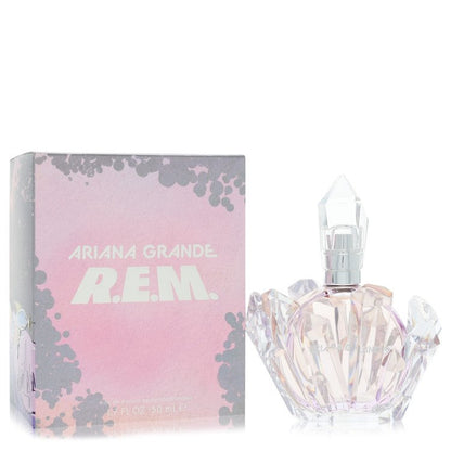 Ariana Grande R.E.M. perfume bottle and packaging on a white background