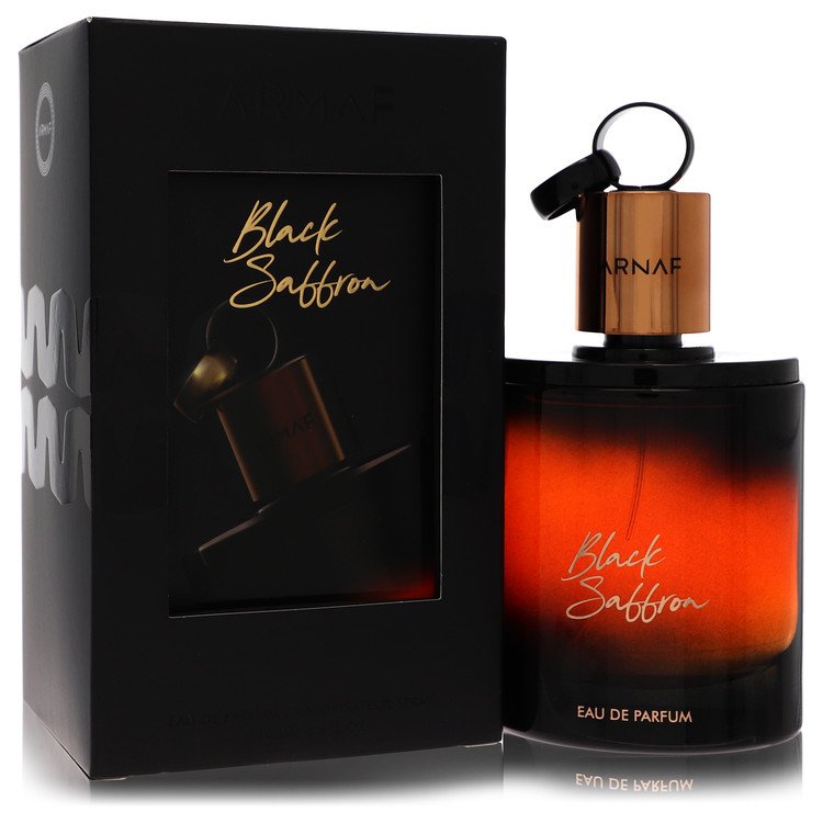Armaf Black Saffron cologne bottle by Armaf — captivating warm spicy floral unisex fragrance with ginger, lavender, saffron, vanilla, musk, patchouli, amber, vetiver, and sandalwood notes