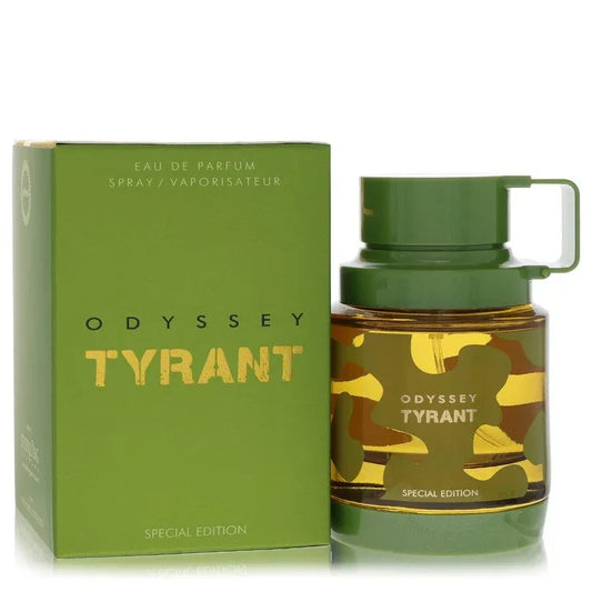 Odyssey Tyrant perfume bottle and packaging on a white background