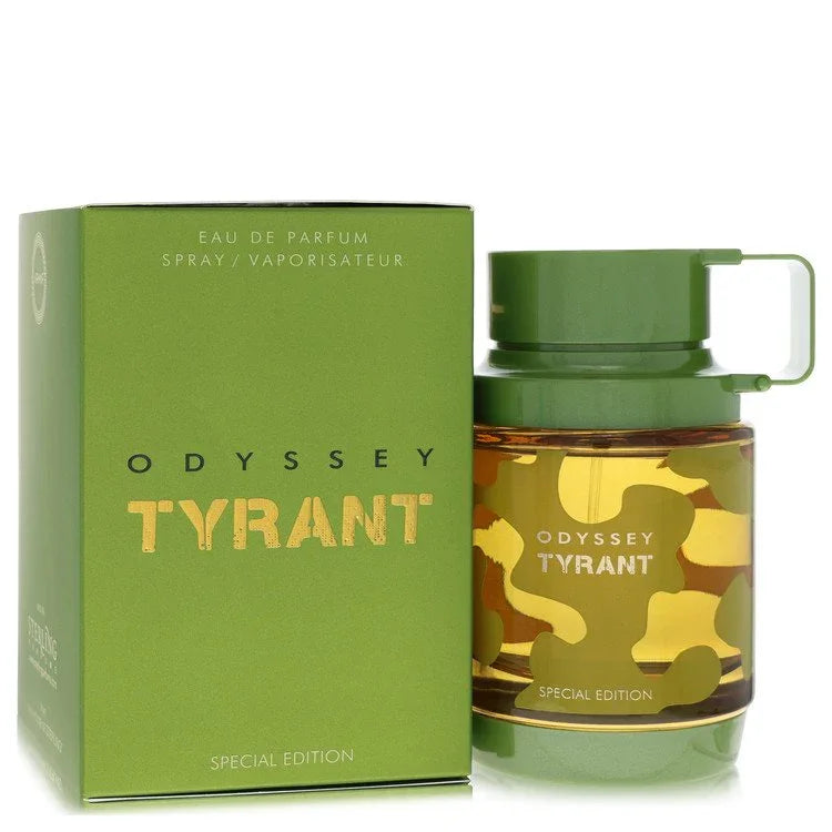 Odyssey Tyrant perfume bottle and packaging on a white background