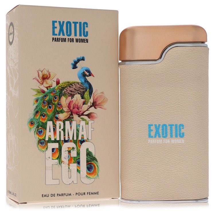 
Armaf Ego Exotic Perfume bottle — floral women's eau de parfum with orange blossom, peach, tuberose, musk, praline, and iris.
