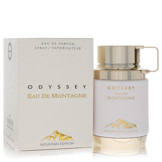 Armaf Odyssey Eau de Montagne Eau de Parfum bottle — luxury men's fresh aromatic woody fragrance featuring radiant notes of bergamot, lavender, and cedarwood