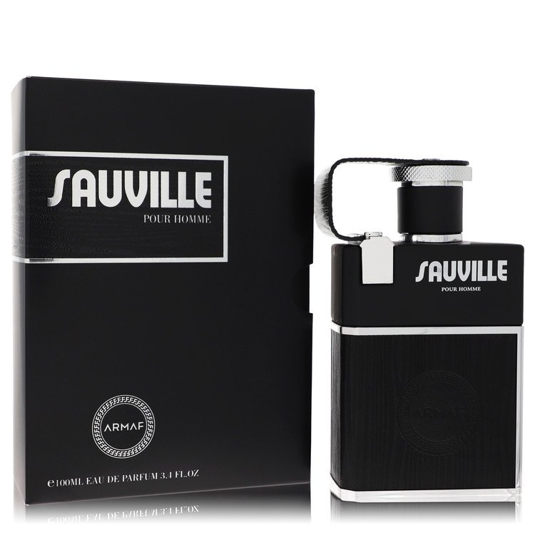 Sauville Pour Homme perfume bottle and packaging on a white background