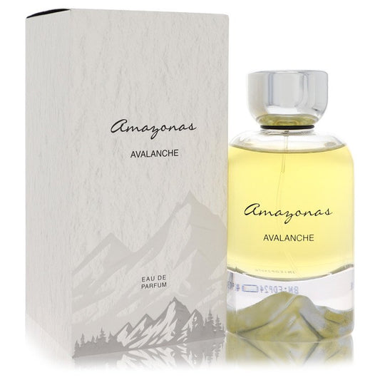 Amazonas Avalanche perfume bottle and packaging with mountain design