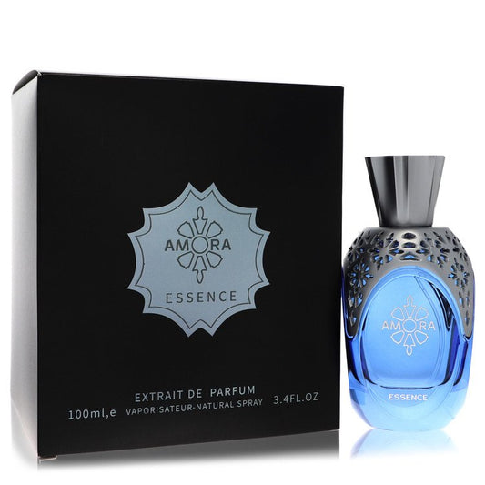 Amora Essence perfume bottle and packaging on a white background