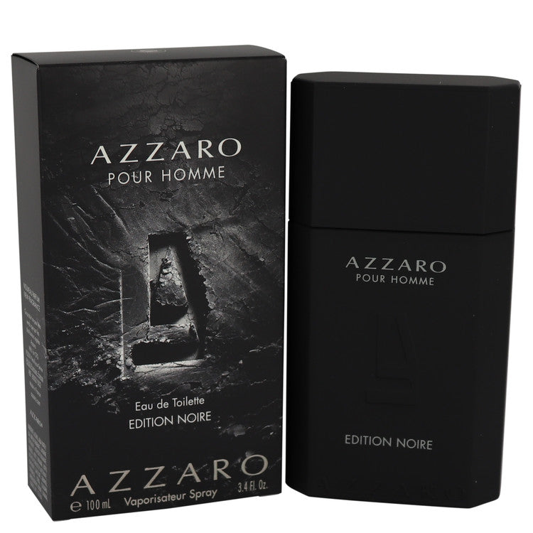Azzaro Pour Homme Edition Noire perfume bottle and packaging on a white background