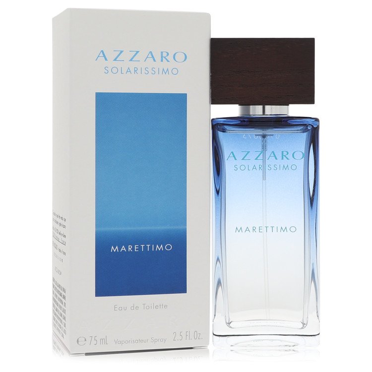 Azzaro Solarissimo Marettimo perfume bottle and packaging on a white background