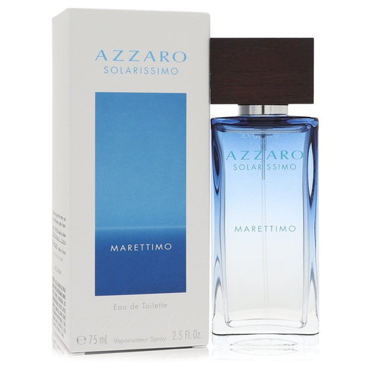 Azzaro Solarissimo Marettimo perfume bottle and packaging on a white background