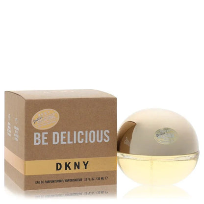 Be Delicious Golden Delicious Perfume by Donna Karan bottle — Floral Woody women fragrance with red apple, orange blossom, Casablanca lily, and teakwood