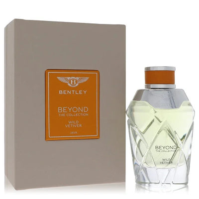 Bentley Wild Vetiver Cologne bottle — woody green men’s Eau de Parfum with bergamot, pepper, vervain, vetiver, amberwood, and birch.