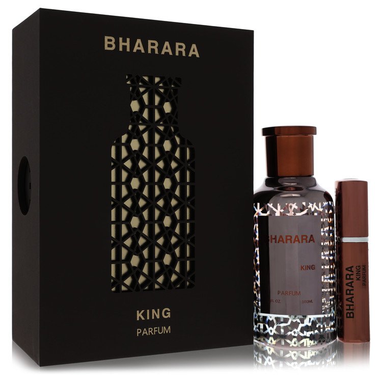 Bharara King Eau de Parfum bottle with orange, bergamot, lemon, tutti-frutti, white musk, amber and vanilla