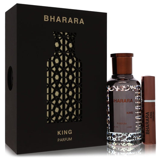Bharara King Eau de Parfum bottle with orange, bergamot, lemon, tutti-frutti, white musk, amber and vanilla
