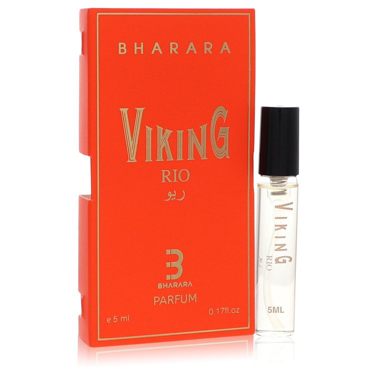 Bharara Viking Rio Parfum Spray bottle with grass, bergamot, plum, rose, jasmine, moss, amber, sandalwood and vanilla
