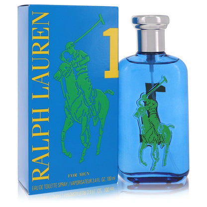 Ralph Lauren Polo Blue Eau de Toilette spray bottle and packaging on a white background