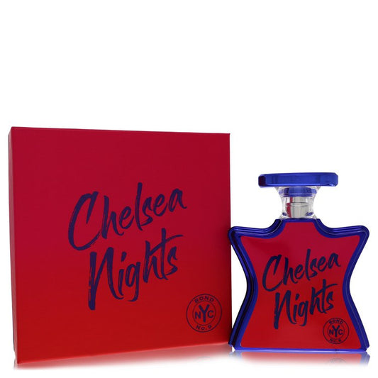 Bond No. 9 Chelsea Nights Perfume bottle with cocoa, saffron, tuberose, oud, myrrh, vanilla, amber, suede and patchouli

