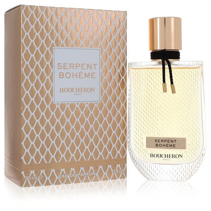 Boucheron Serpent Bohème perfume bottle and packaging on a white background