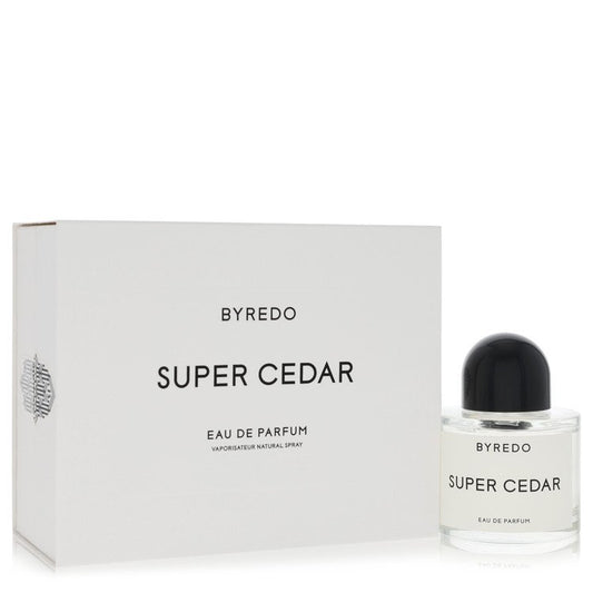 Byredo Super Cedar eau de parfum bottle and packaging on a white background