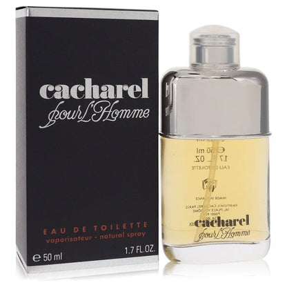 Cacharel pour L'Homme perfume bottle and packaging on a white background