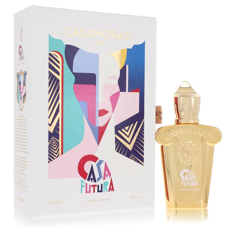 Casamorati Casa Futura perfume bottle and packaging on a white background