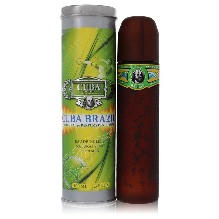 Cuba Brazil men's perfume bottle and packaging on a white background