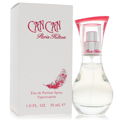 Paris Hilton Can Can Eau de Parfum bottle — fruity floral women's perfume with nectarine, clementine flower, cassis, wild orchid, orange blossom, amber, and musk notes.