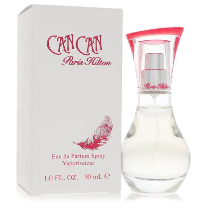Paris Hilton Can Can Eau de Parfum bottle — fruity floral women's perfume with nectarine, clementine flower, cassis, wild orchid, orange blossom, amber, and musk notes.