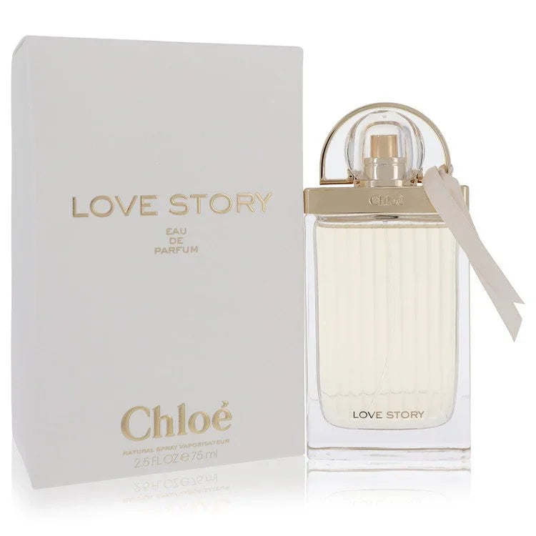 Chloe Love Story Eau de Parfum bottle and packaging on a white background