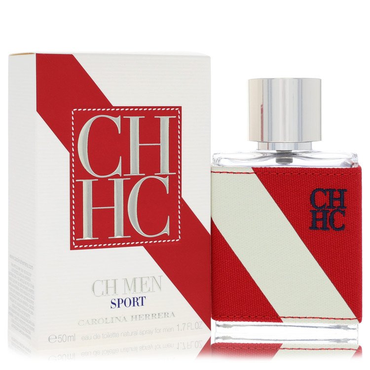 Carolina Herrera CH Sport Cologne bottle — aromatic aquatic men’s Eau de Toilette with bergamot, grapefruit, sage, juniper, sea notes, Sichuan pepper, sandalwood, oakmoss, and vetiver