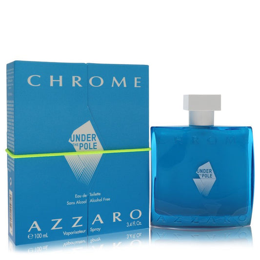 Azzaro Chrome perfume bottle and packaging on a white background