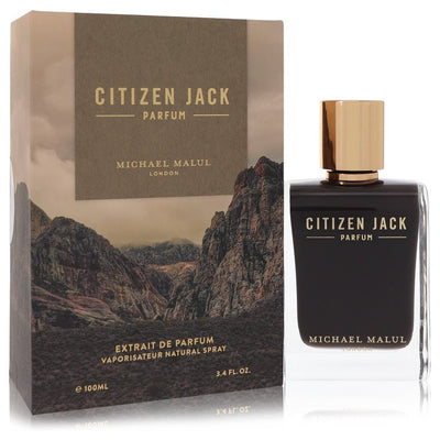 Citizen Jack cologne bottle for men by Michael Malul — Fresh aromatic woody fragrance with bergamot, pineapple, pink pepper, iris, vetiver, and sandalwood notes