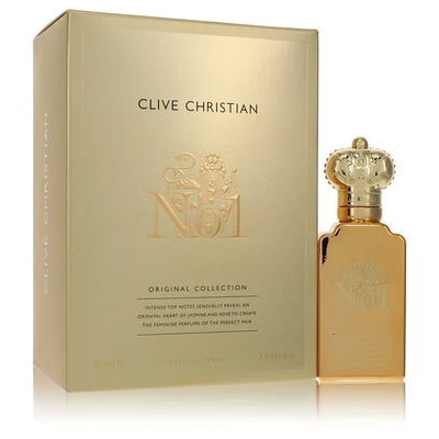 Clive Christian No.1 perfume bottle and packaging on a white background