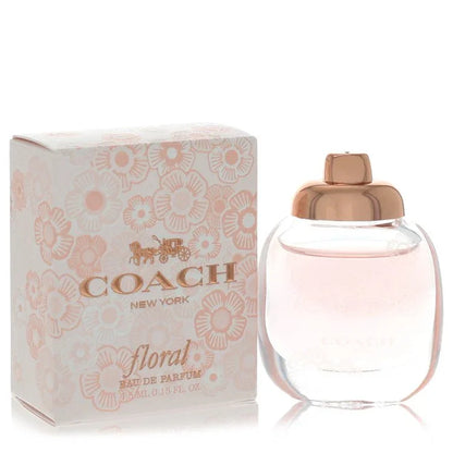 Coach floral eau de parfum bottle and packaging on a white background