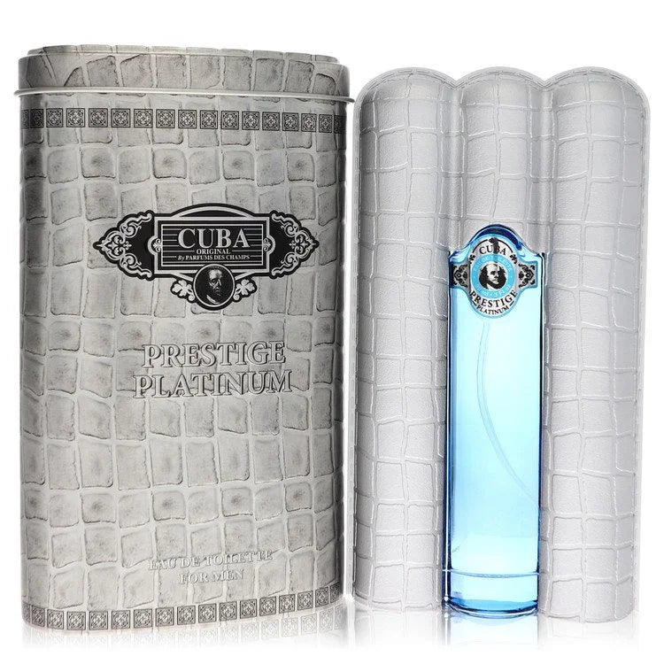 Cuba Prestige Platinum perfume bottle with packaging
