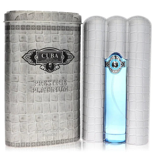 Cuba Prestige Platinum perfume bottle with packaging