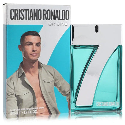 Cristiano Ronaldo CR7 Origins Cologne bottle — Woody Aromatic men's fragrance with bergamot, cardamom, cedarwood, and vetiver